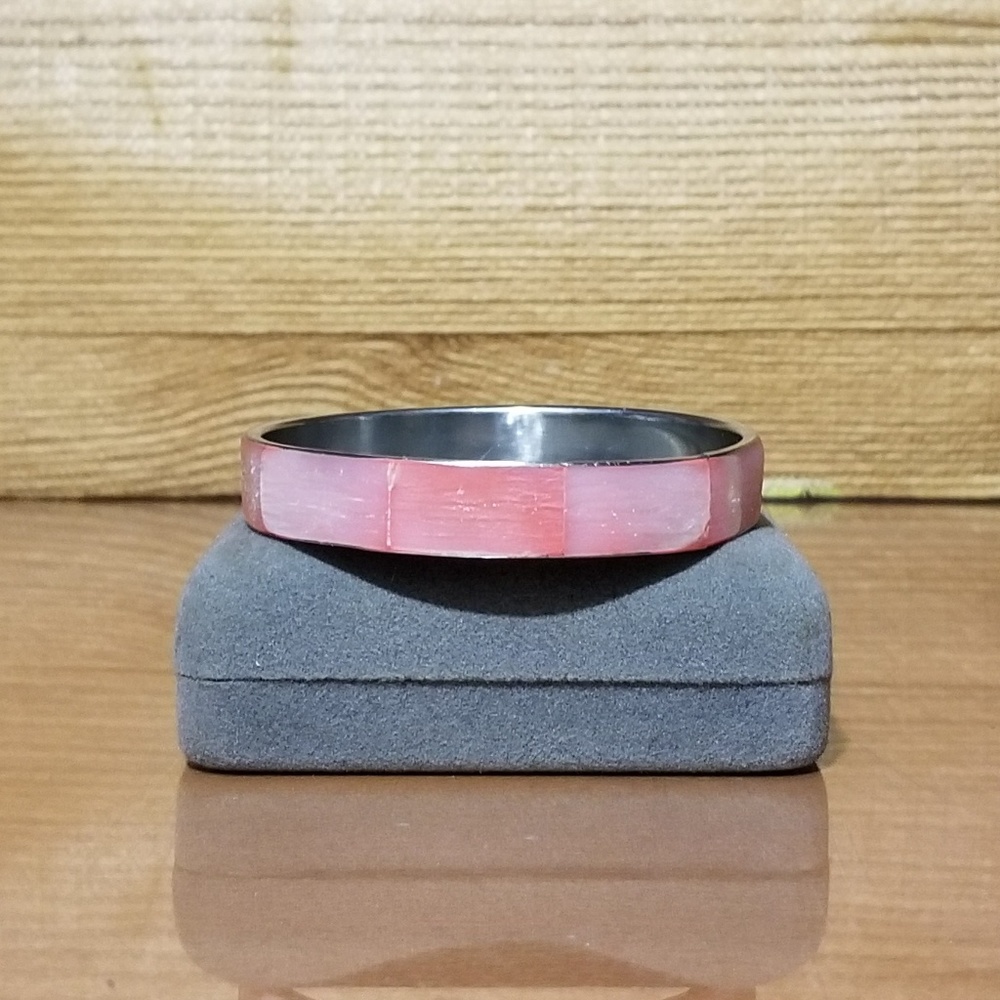 Pink & Silver Bangle Style Bracelet